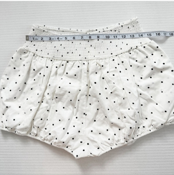 Anthropologie Maeve Smocked Bloomer Shorts White Black Polka Dots NWT - Picture 5 of 6